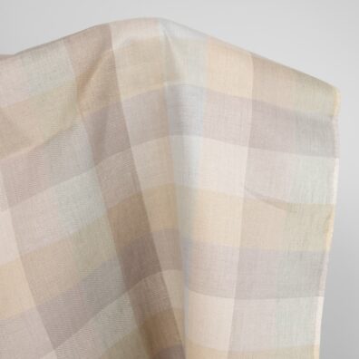 linen fabric checks beige sand