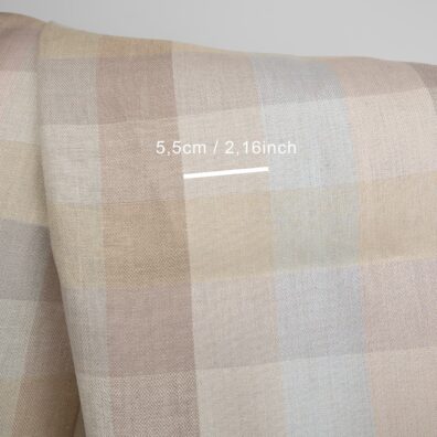 linen fabric checks beige checks 5.5cm.