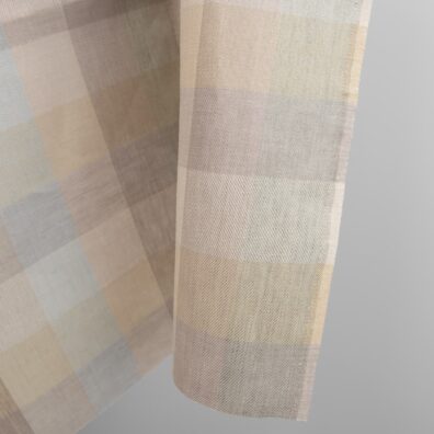 linen fabric checks beige width 150cm.