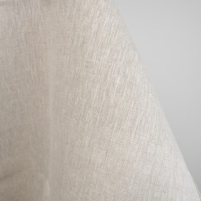 linen herringbone beige fabric, heavy