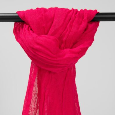cyclamen linen shawl; washed