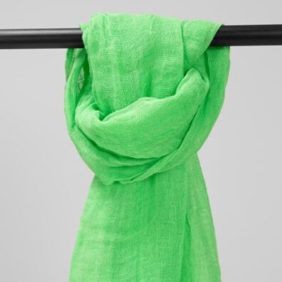 bright green linen shawl; washed