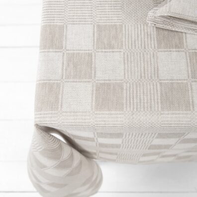 half linen tablecloth beige checks