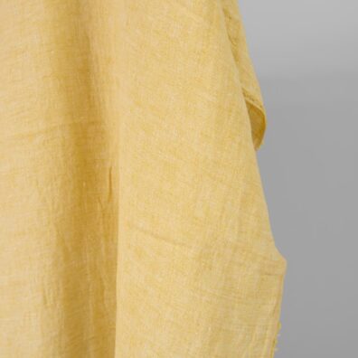wide washed linen yellow fabric