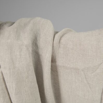 wide linen washed beige fabric for bedlinen