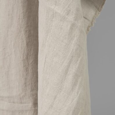 wide linen washed beige fabric