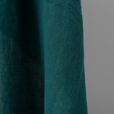 wide washed turquoise linen fabric, for bedlinen