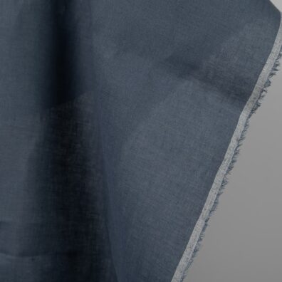 Jeans blue linen fabric edge