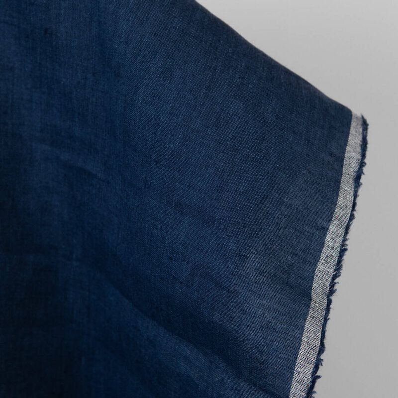 Dark navy linen fabric
