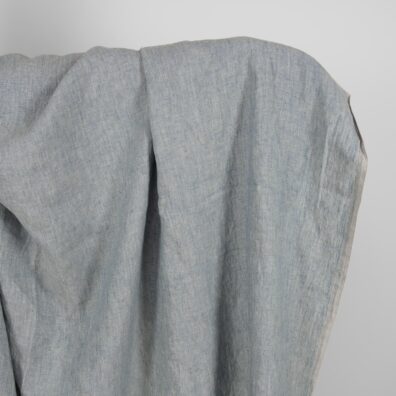 Linen washed fabric grayish blue color for sewing clothes and home textiles