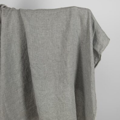 Linen fabric washed dark grey colour