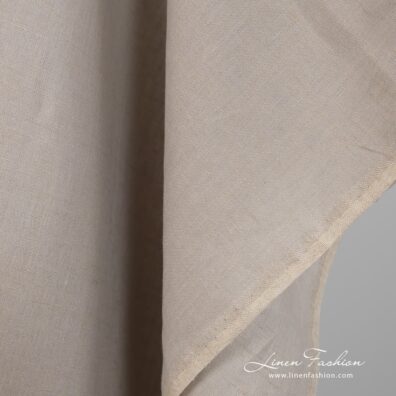 Sand grey linen fabric product picture close up edge view