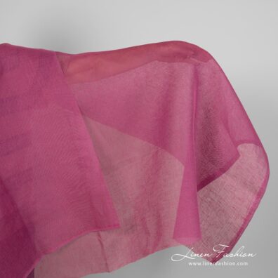 Linen fabric dark hot pink transparent