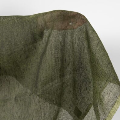 Linen fabric dark moss green colour transparent product photo