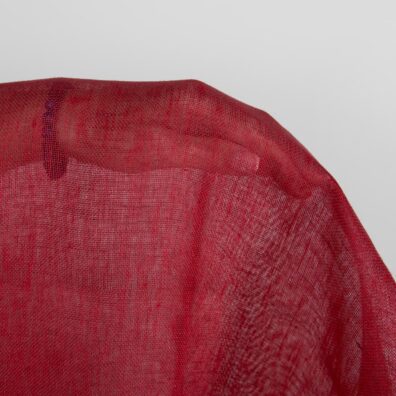 Linen fabric deep red colour transparent product photo