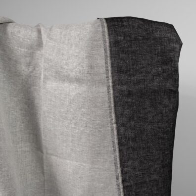 Linen double-sided fabric black white mix