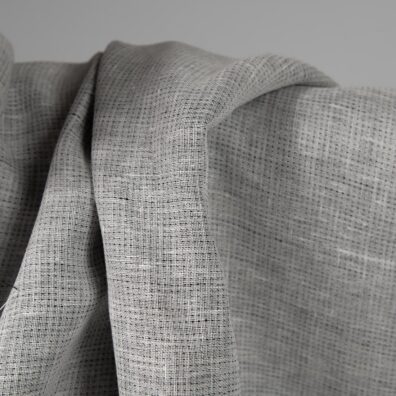 Linen double-sided fabric black white mix not washed