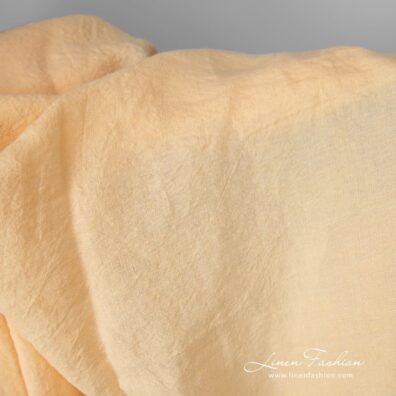 Wide washed linen fabric cream colour product photo
