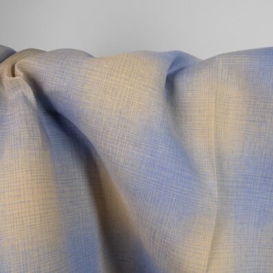 Linen fabric sand and blue checks colour mix gradient product photo