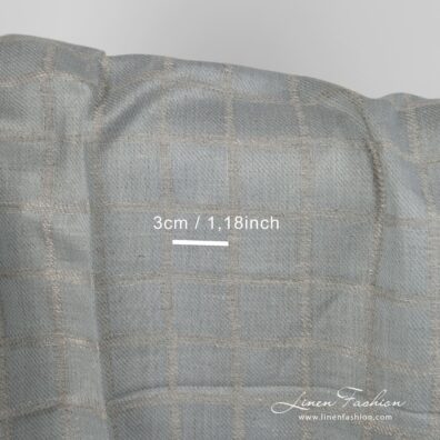 Linen cotton fabric blueish grey double-sided wiith measurements