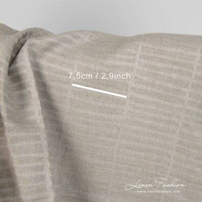 Linen cotton fabric natural grey double-sided with measurements