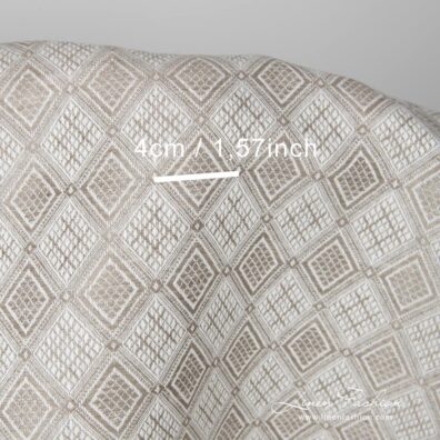 Linen cotton fabric sand colour rhombus pattern with measurements