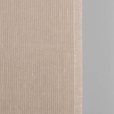 Narrow linen fabric nude colour with white stripes product photo detail