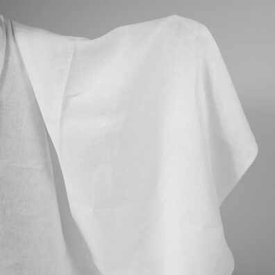 Heavy linen fabric bright white colour