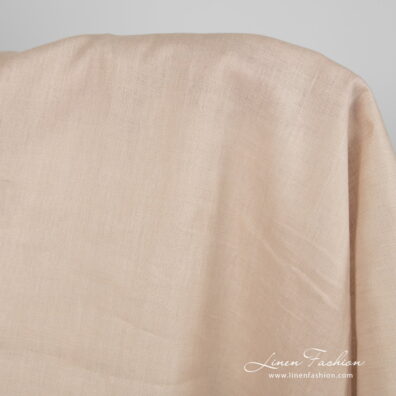 Lightweight linen fabric yellowish beige colour product photo