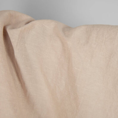 Washed linen cotton fabric light brown colour product photo