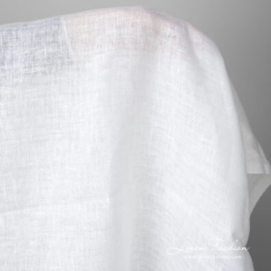 Lightweight linen fabric bright white colour product photo