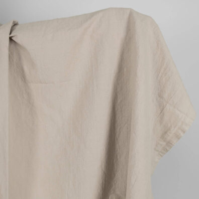 Heavy washed linen cotton fabric brownish grey colour edge