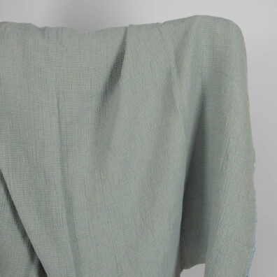 Washed linen cotton fabric blueish green waffle