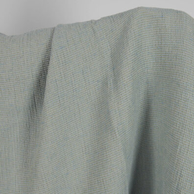 Washed linen cotton fabric blueish green waffle product photo