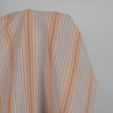 Washed linen cotton in brown patterned stripes product photo