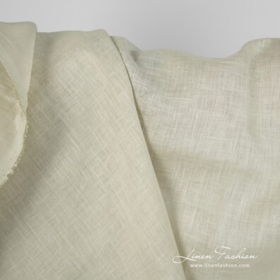 Linen fabric greyish green colour detail