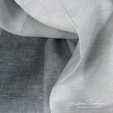 Linen fabric grey-white blocky gradient close up detail