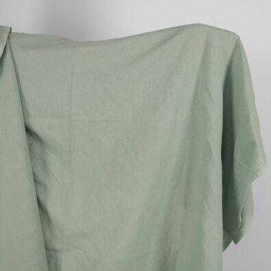 Washed linen cotton fabric aquamarine colour