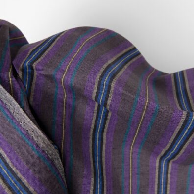 Linen cotton fabric in different shade violet stripes product photo