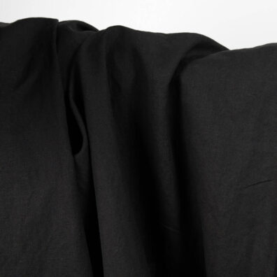 Washed linen cotton fabric black colour product photo