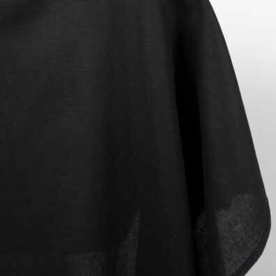 Linen cotton fabric black colour close up detail