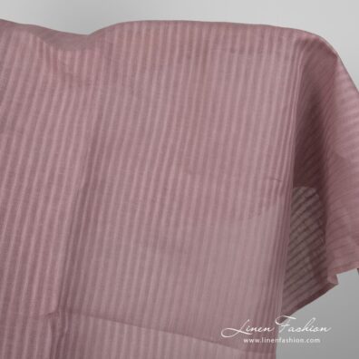 Linen fabric lilac colour with patterned stripes