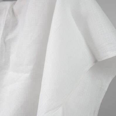 Linen fabric off-white colour patterned checks edge
