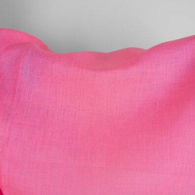 Linen fabric solid pink close up detail