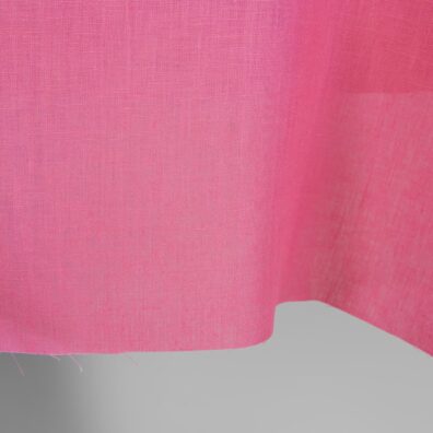 Linen fabric solid pink edge