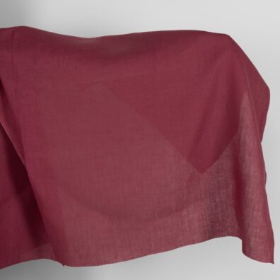 Linen fabric in dark cherry red colour