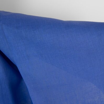 Linen fabric plain vibrant blue colour product photo