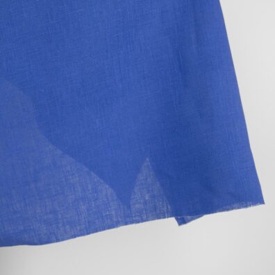 Linen fabric plain vibrant blue colour edge