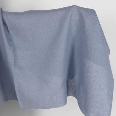 Linen fabric in plain greyish blue colour