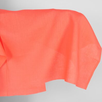 Linen fabric in living coral colour